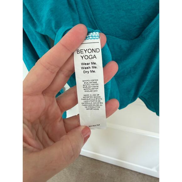 Beyond Yoga Featherweight Open Space Pullover Peacock Blue Heather Medium - Picture 5 of 6